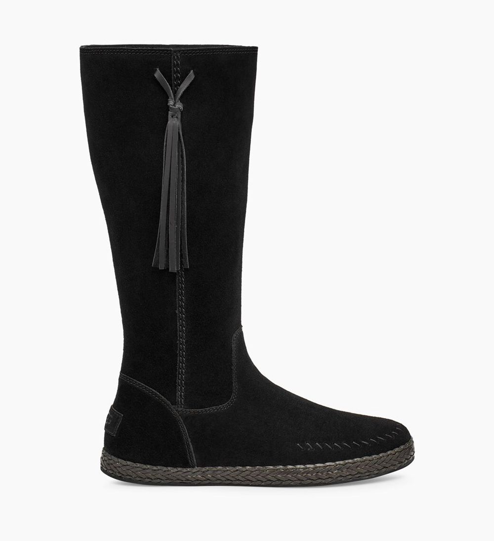 Ugg Tall Boot Womens - Ugg Kelleen Black - 920RPVIZM